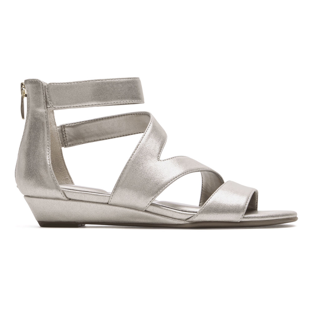 Rockport Sandals For Womens Silver - Total Motion Zandra Strappy - IU7158263